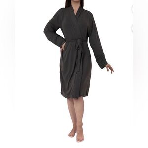 NWT (XS) Barefoot Dreams Malibu Collection Sand-Washed Jersey Knit Midi Robe